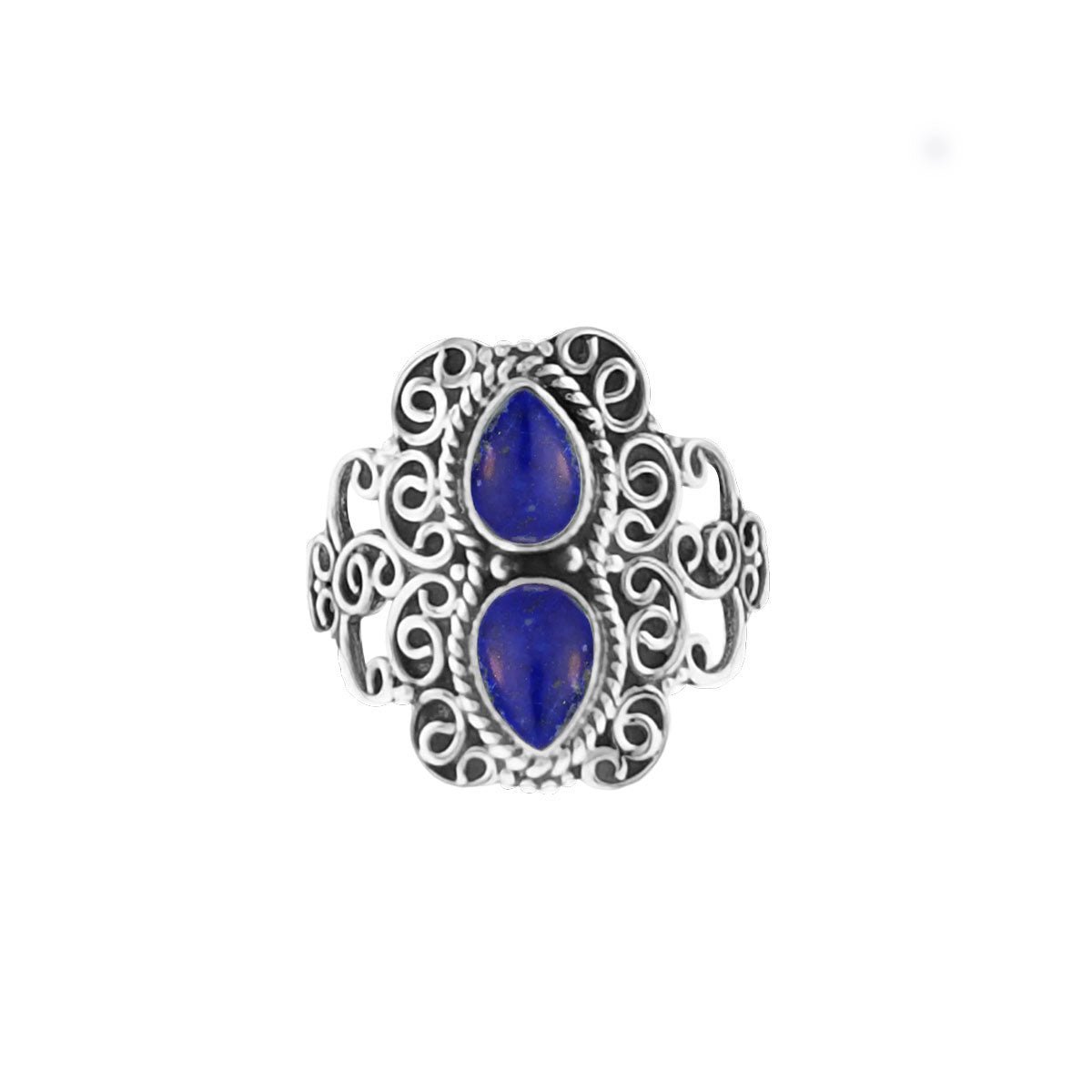 Jewelryz | Mirza | Ring 925 zilver met edelsteen lapis lazuli | 17.00 mm / maat 53