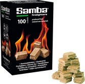 Samba Bruine Aanmaakblokjes - 100 Stuks voor BBQ & Openhaard