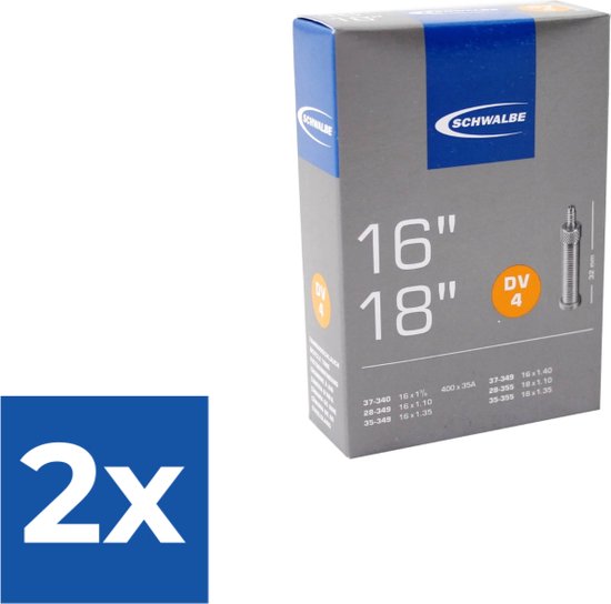 Schwalbe Binnenband - DV4 - 16 inch x 1 3/8 - 18 x 1.35 - Hollands Ventiel - 32mm - Voordeelverpakking 2 stuks