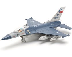Livano Vliegtuig Speelgoed - Straaljager Vliegtuig - Straaljager Model - Model Vliegtuig - Metaal - F16-Blauw