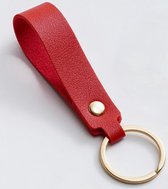 Luxe Sleutelhanger - Rood Leer - Hanger Goud - Dames & Heren Sleutel Hanger - Tashanger - Keychain Mode Cadeau - Imitatieleer - Fashion Auto Sleutelhanger