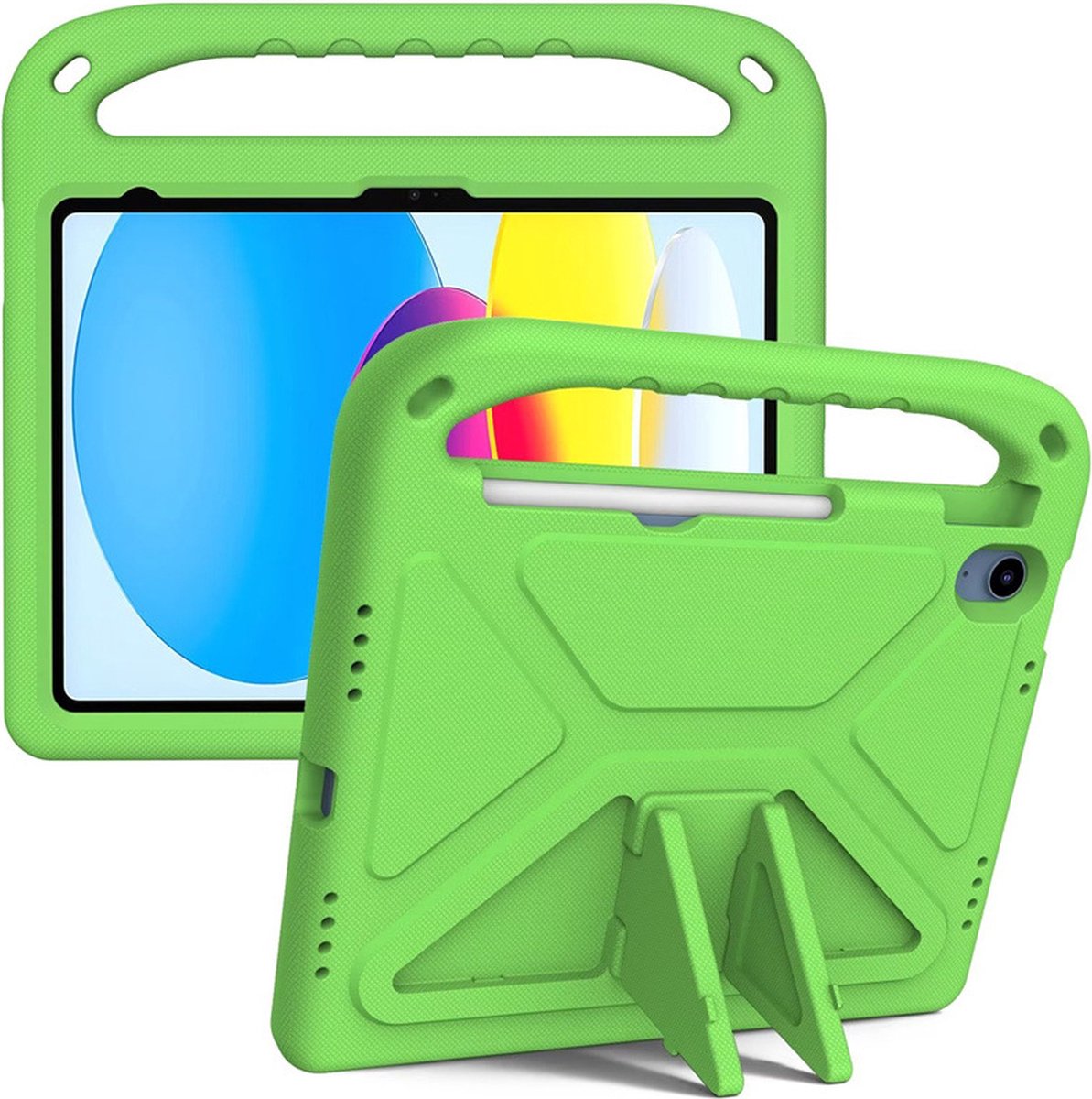Tablethoes Apple iPad 10.9 (2022) | Ook ideaal voor kinderen | Volledig beschermd | iPad Hoes | Groen