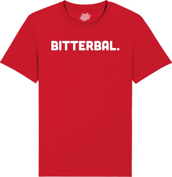 Bitterbal - Frituur Snack Cadeau -Grappige Eten En Snoep Spreuken Outfit - Dames / Heren / Unisex Kleding - Unisex T-Shirt - Rood - Maat 4XL