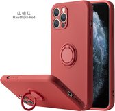Apple iPhone 15 Pro Max Back Cover | Telefoonhoesje | Ring Houder | Donker Rood