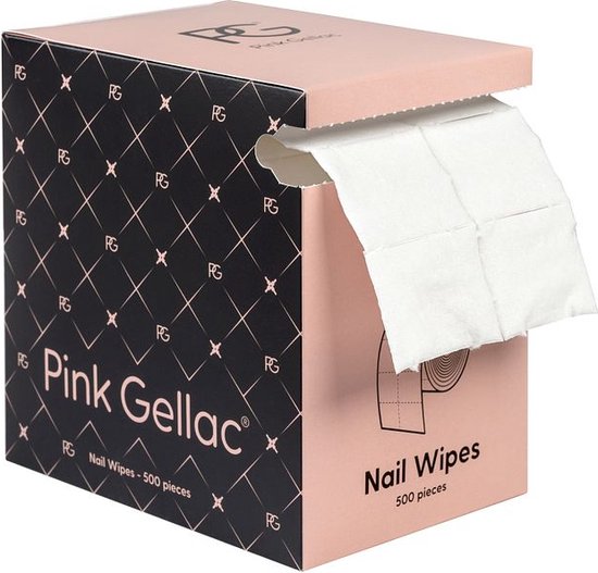 Pink Gellac Nail Wipes - Gellak reiniger - 500 stuks - Zacht voor nagels