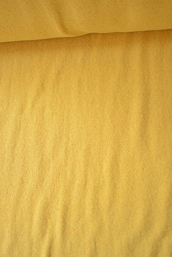 Gebreide stof uni geel 1 meter - modestoffen voor naaien - stoffen