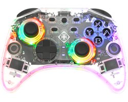Deltaco GAM-149-T Draadloze Pro Controller - RGB - Geschikt voor Nintendo Switch/PC/Android/iOS - Transparant
