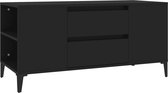 vidaXL - Tv-meubel - 102x44,5x50 - cm - bewerkt - hout - zwart