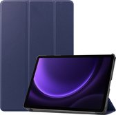 Case2go - Tablet hoes geschikt voor Samsung Galaxy Tab S9 FE Plus (2023) - Tri-fold Case - Donker Blauw