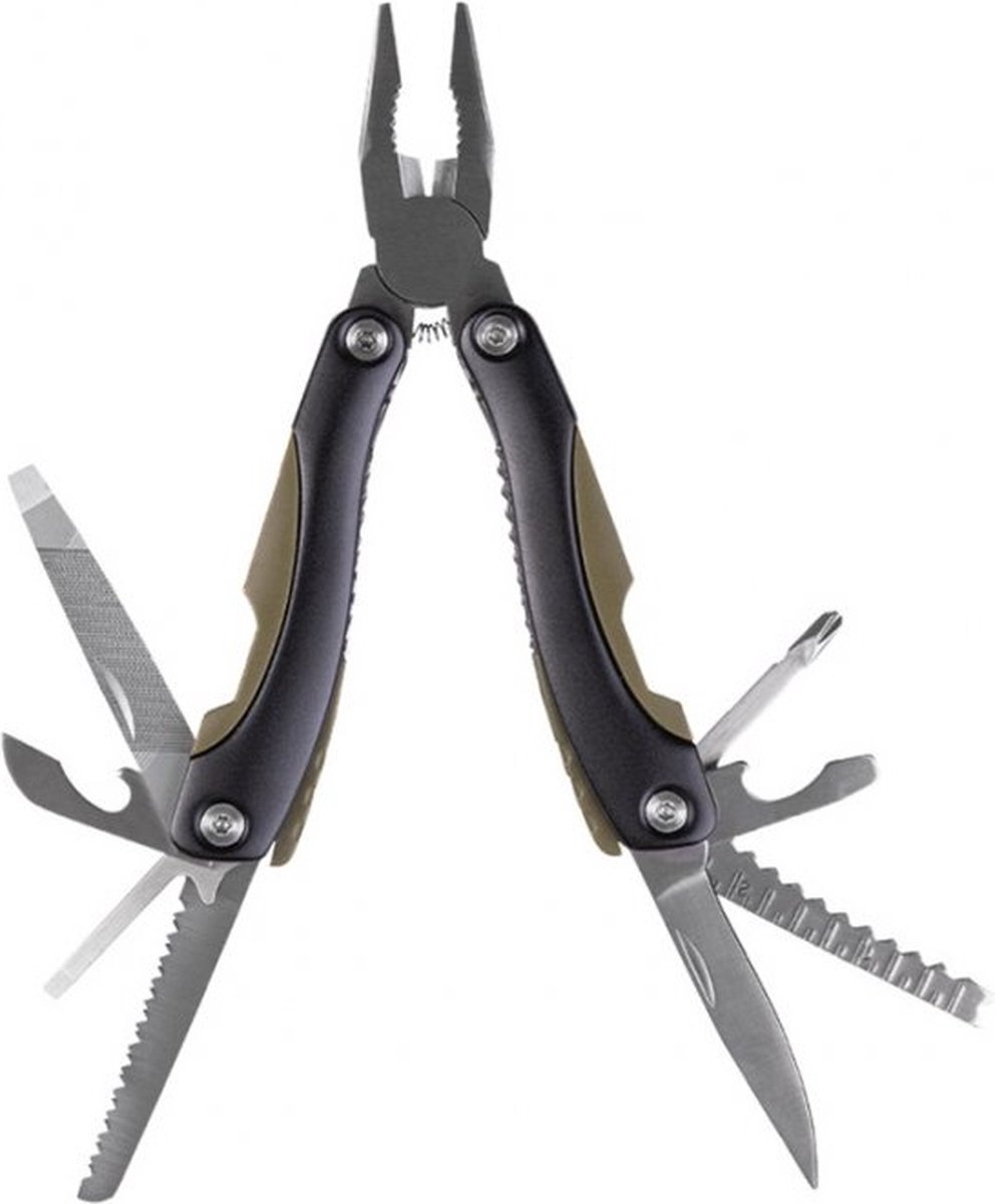 Miltec - Multitool - Zakmes - Tactical Knife - Outdoor - Kombi Tool - ABS/Aluminium - 15.5cm - Olive Green