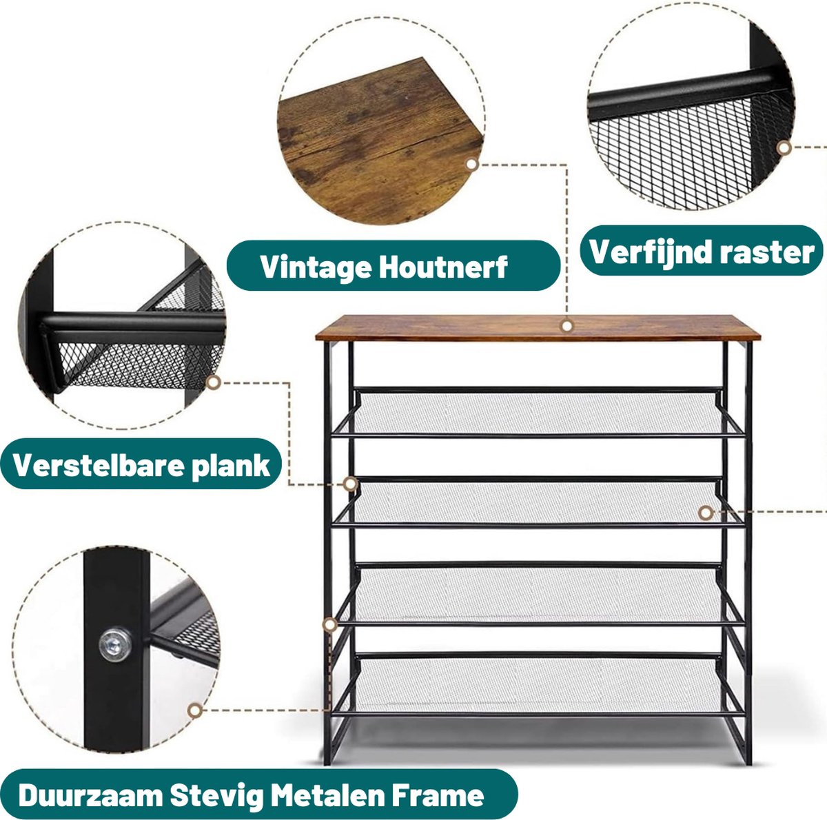 FSR148-N Schoenenbank Schoenenkast Schoenenrek Entree Lage Kast