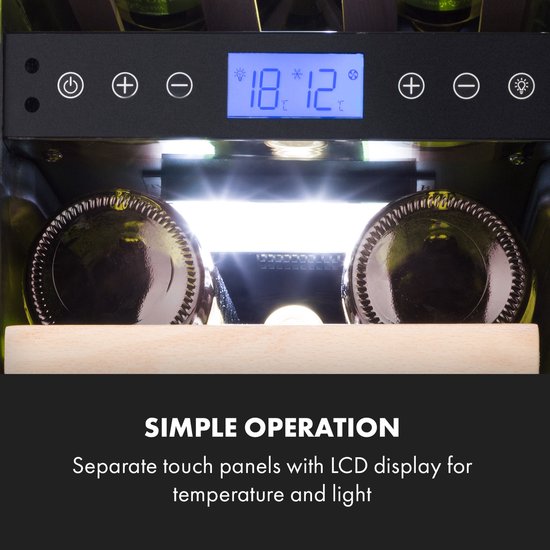 Vinovilla 17 Built-In Duo twee zones wijnkoelkast 53l 17 fl. 3-kleuren glazen deur