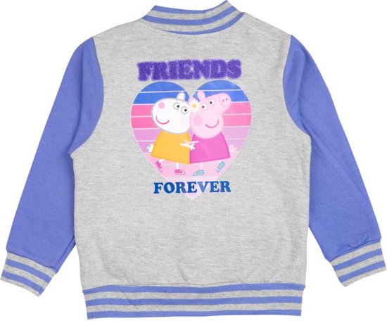 Peppa Pig College Vest - Friends for Ever - Lilas / Grijs - Taille 110/116