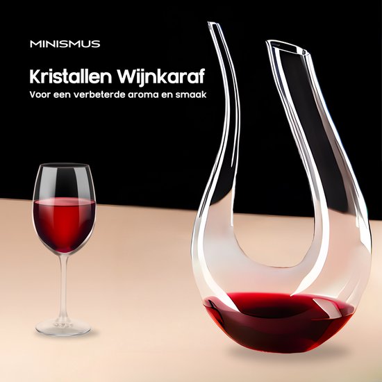 Wijnkaraf 1500 ml, wijnkaraf rode wijn 360° draaibaar