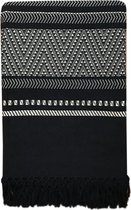 Malagoon - Native stripe cotton black throw 135x220cm