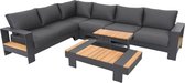 LUX outdoor living Reims lounge hoekbank tuin 5-delig | aluminium + teakhout | 307x236cm | antraciet | 5 personen
