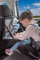 Dooky - Autostoel Backseat Travel Tray - Grijs - Tablet houder - Opvouwbaar - Geïntegreerd tafeltje met verstelbare hoek en opstaand randje