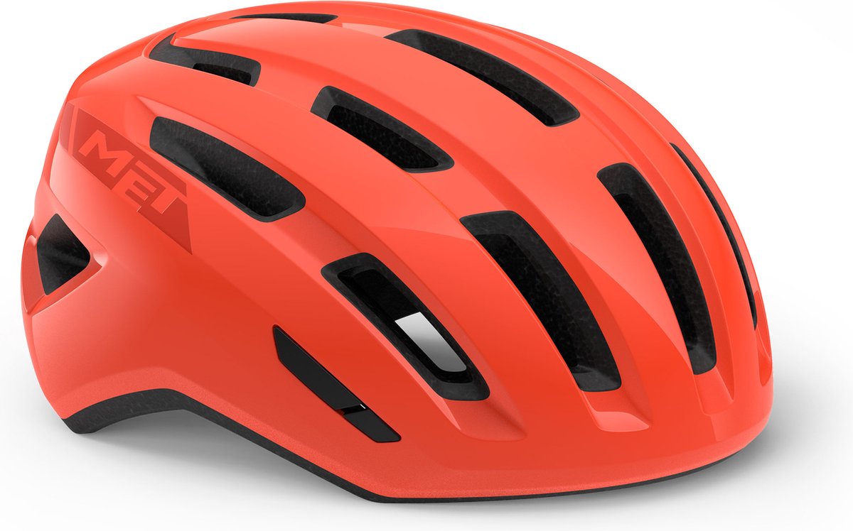 MET Miles Fietshelm Mannen & Vrouwen – Fietshelm Stadsfiets Volwassenen – E-Bike – Trekking – Maat M/L (58-61cm) – Coral Glossy (Rood)