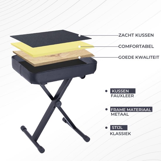 Keyboardstandaard en -kruk zwart kopen Keyboardstandaard en -kruk zwart kopen