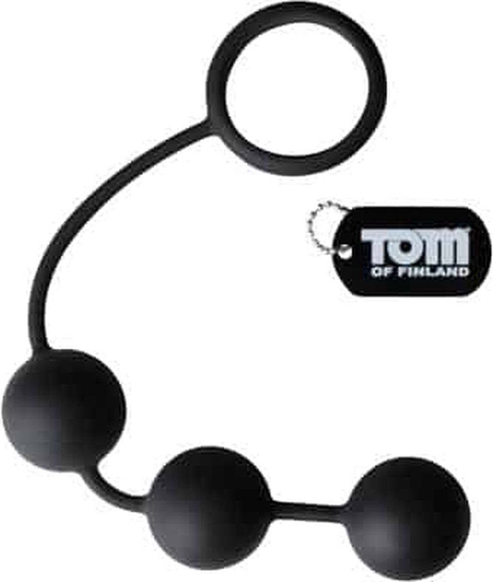 Goedkoopste XR Brands - Tom of Finland - Silicone Cock Ring with 3 Weighted Balls