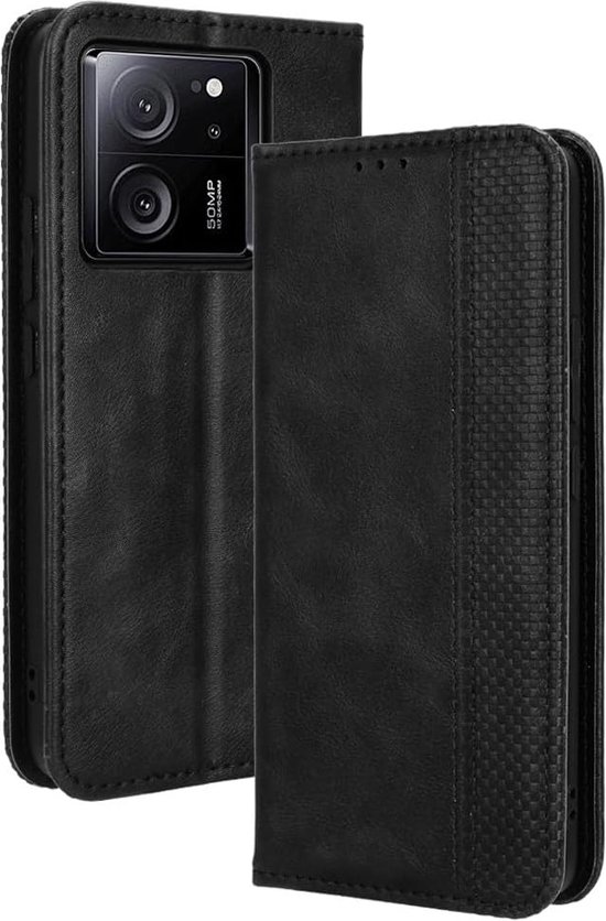Coque de téléphone Xiaomi 13T / Xiaomi 13T Pro - Étui à rabat avec portefeuille - Zwart