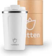 Vatten® Premium RVS Koffiebeker To Go - Wit - 380ml - Thermosbeker - Theebeker - moederdag cadeautje