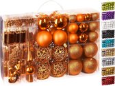Set de boules de Noël avec pic d'arbre, 101 pièces, décorations pour arbres de Noël