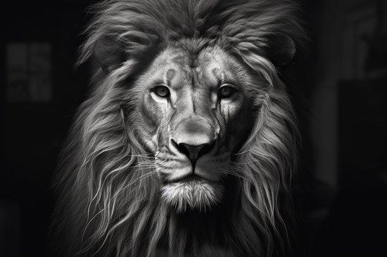 La D coration murale Tableau plexiglas luxe Lion noir et blanc