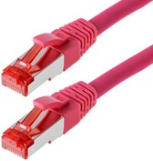 Helos Internetkabel 30 Meter - S/FTP Cat 6 - Ethernetkabel - UTP Kabel - 1GBPS - 250mhz - Magenta