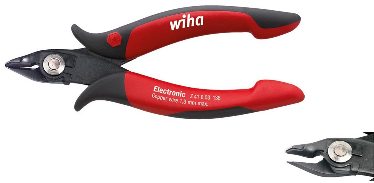 Wiha Zijkniptang Electronic brede, spitse kop en draadklemveer zonder facet - 26825