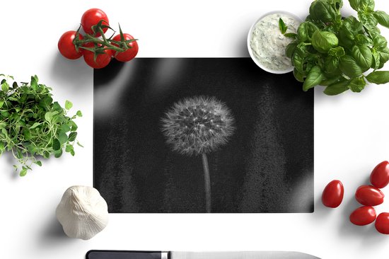 Planche à découper en Verres - 28x20 - Pissenlit - Zwart - Fleurs - Botanique - Planches à découper en Glas