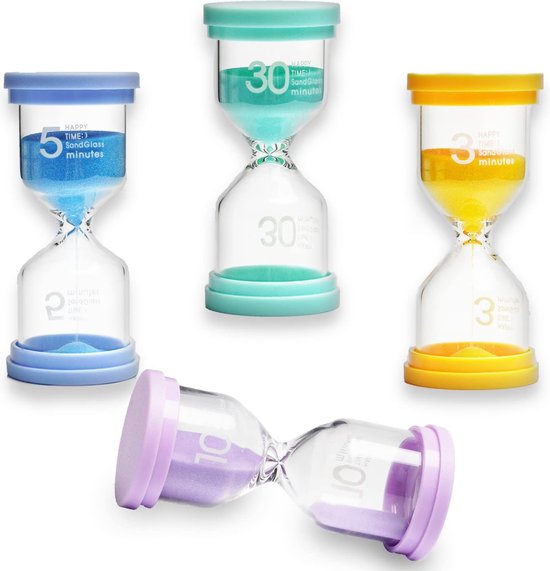 Zandloper, Timer, Keukentimer, Glazen timer, Zandloper set voor