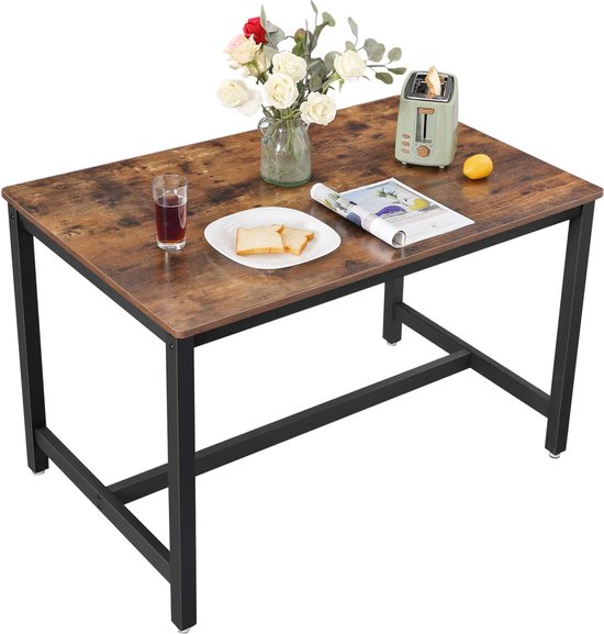 Table Miles 120x75 industrielle - marron/noir