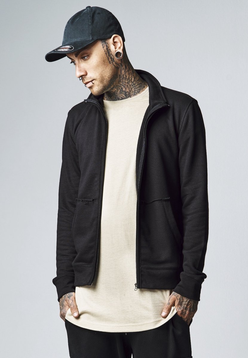 Urban Classics Sweater/trui met rits -M- Loose Terry Grijs