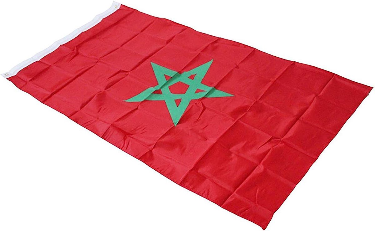Grand drapeau marocain XXL 150x250CM - Drapeau Tempête Maroc