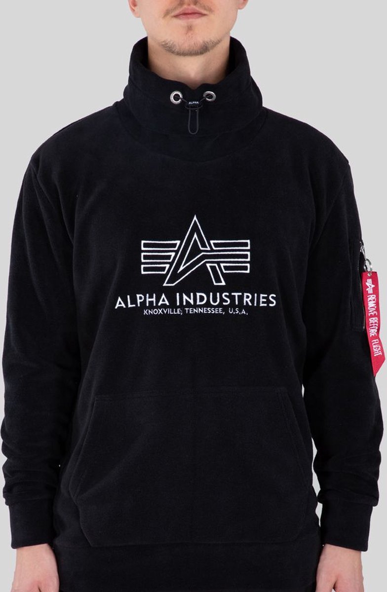 Alpha Industries Hoodie Turtle-Neck Sweater Polar Fleece Black-S