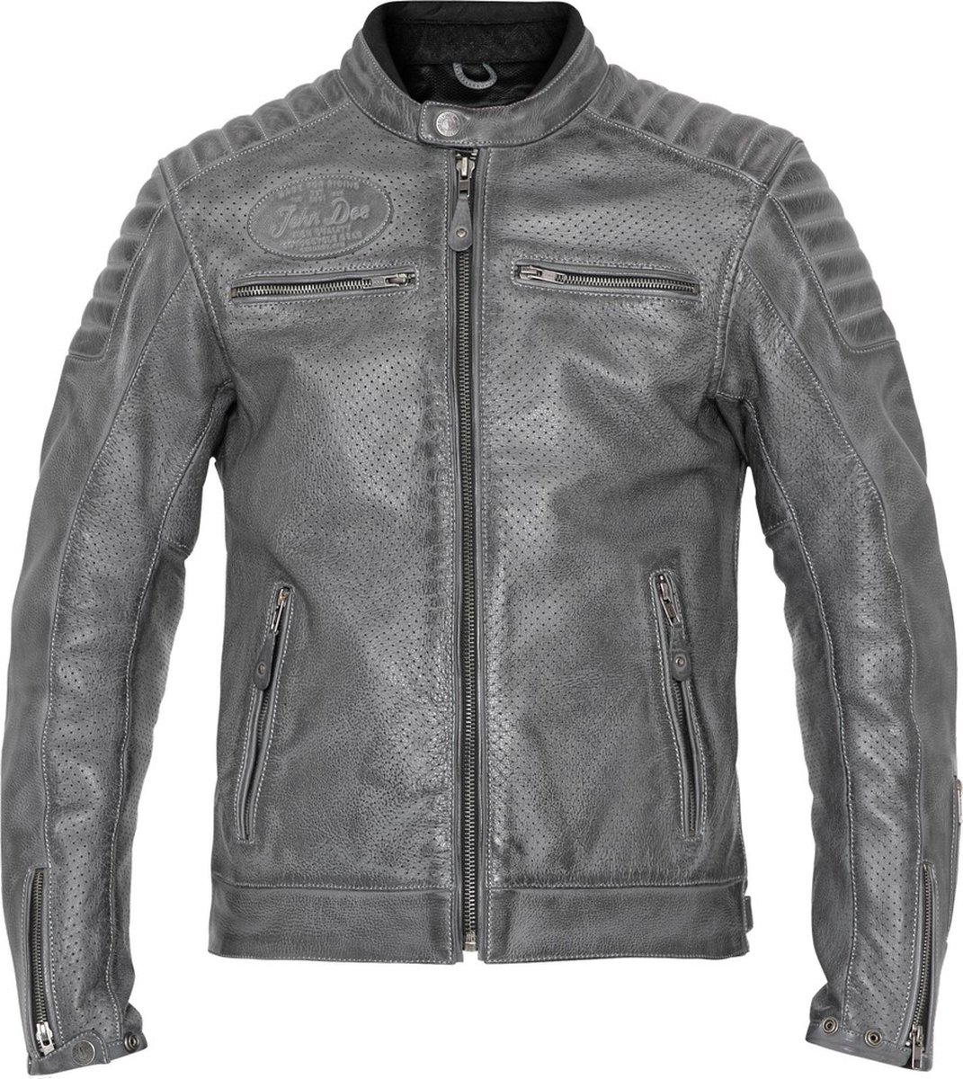 John Doe Leren Jas Storm Grijs - Jas