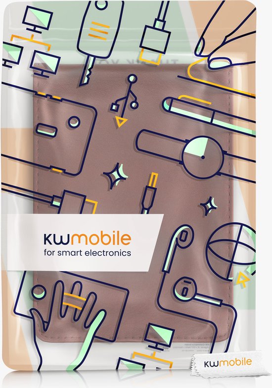 kwmobile e-reader hoesje geschikt voor Kobo Clara 2E hoes - E reader flip case van kunstleer - Ereader cover met handgrip en stand - In braam — afbeelding 5