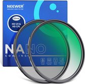 Neewer® - 52mm UV&CPL (Circulair Polarisatiefilter) Lensfilter Set - UV-bescherming/Circulair Polarisatiefilter Set met Dubbelzijdige 30 Lagen Nano Coatings/HD Optisch Glas Polarisator
