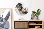 Wallpaper Circle - Marbre - Zwart - Wit - Luxe - 80x80 cm - Wall Circle