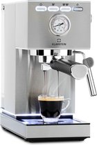 Klarstein Pausa Espressomachine - 1350 Watt - 20 Bar druk - Inhoud Waterreservoir: 1,4 Liter - Beweegbaar opschuimpijpje - Uitneembaar lekbakje - Roestvrijstalen behuizing - Zilver