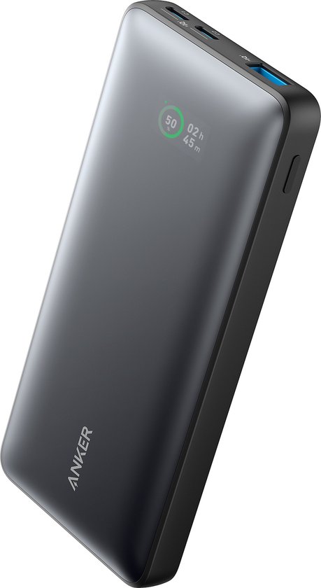 Anker PowerCore 25W Powerbank - 10.000mAh - 3 Poorten (2x USB-C, 1x USB-A) - LCD-scherm - Zwart