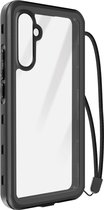 Convient pour Samsung Galaxy A34 5G Coque de protection complète, étanche IP68 - contour noir transparent