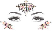 Boozyshop ® Glitter Face Jewels Maarten - Festival glitter gezicht - Rhinestones - Plak diamantjes - Zelfklevende plaklaag - Multicolor