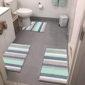 badmatten & badmatten set 3-delig microvezel antislip waterabsorberend badkamertapijt machinewasbaar badmat en toiletmat voor douche, bad en toilet (groen)