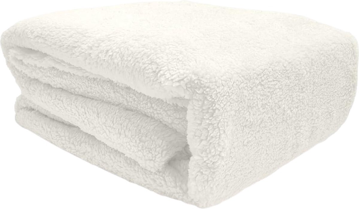 Sleeps Zachte Teddy Fleece Hoeslaken Wit - 140 x 200 cm - Heerlijk Zacht