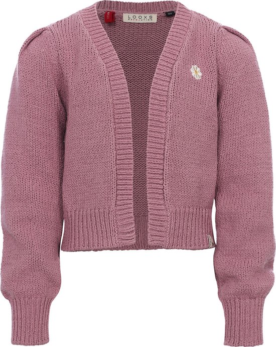 LOOXS Little 2401-7303-586 Meisjes Sweater/Vest - Maat 128 - Paars van 60% cotton 40% polyester