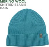 Norfolk - 70% Merino wol Muts - Premium Gebreide Muts - Wintersport Muts - Blauw - Norwick