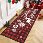 Kerstloper, tapijt, antislip, vrolijk kerstfeest, wollig, zacht, wasbaar, hoogwaardig, hal, entree, kerstdecoratie tapijt voor gang, entree, voordeur