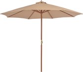 Parasol The Living Store - Bois - 300x250 cm - Protection UV - Système à manivelle